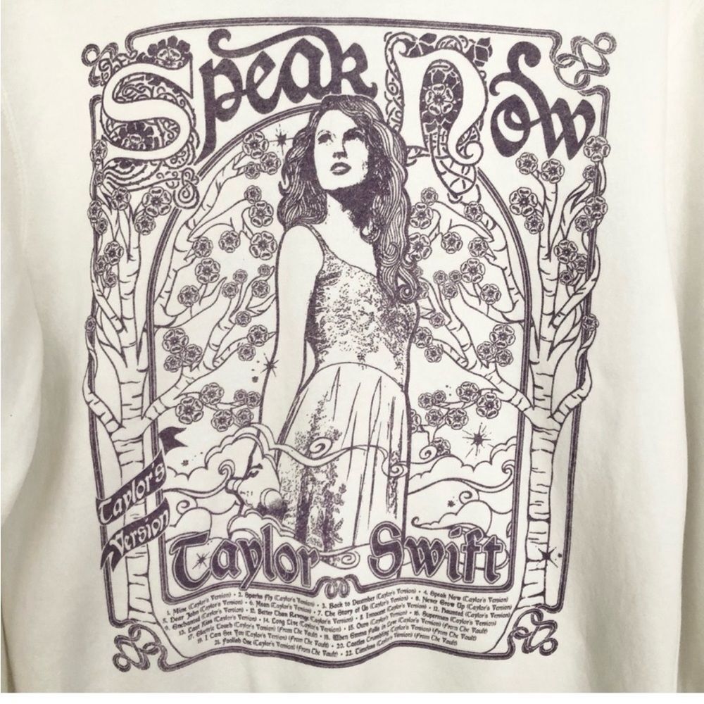 Taylor Swift Speak Now Taylor’s Version Tracklist Crewneck Sweatshirt Small - Picture 3 of 10